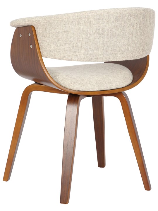 Conjunto de 2 cadeiras tecido Bruce, nogueira/creme