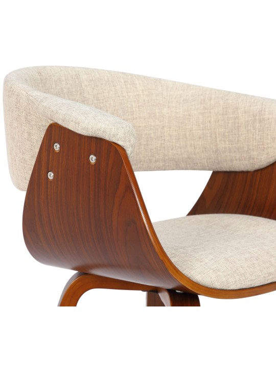 Conjunto de 2 cadeiras tecido Bruce, nogueira/creme