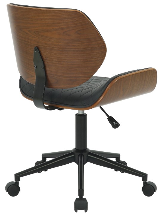 Cadeira de escritório Harvest de couro sintético, nogueira/preto