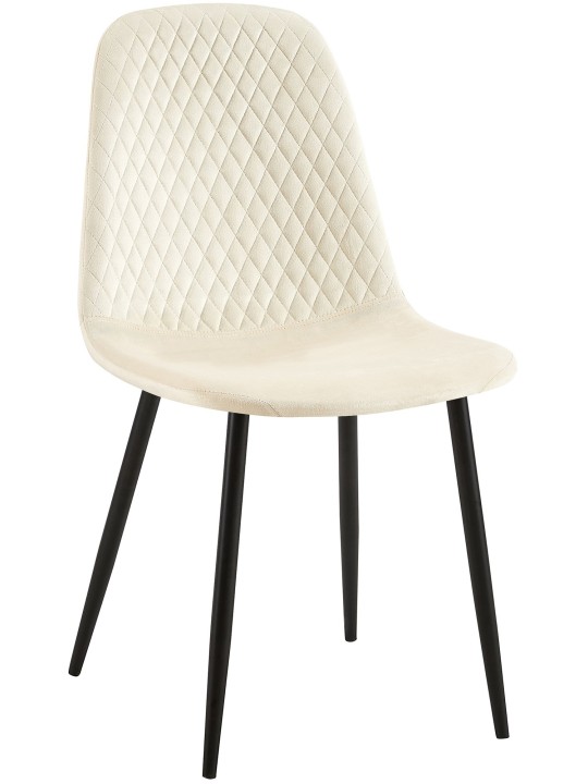 Cadeira de veludo Giverny, creme