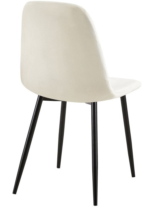 Cadeira de veludo Giverny, branco creme