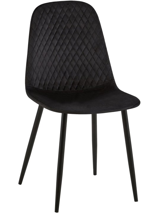 Conjunto de 4 cadeiras de veludo Giverny, preto