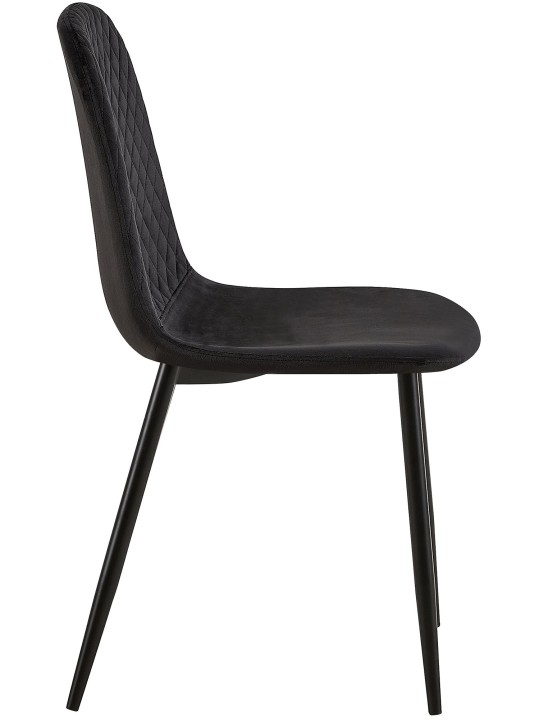 Conjunto de 4 cadeiras de veludo Giverny, preto