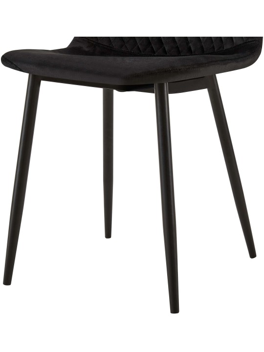 Conjunto de 4 cadeiras de veludo Giverny, preto