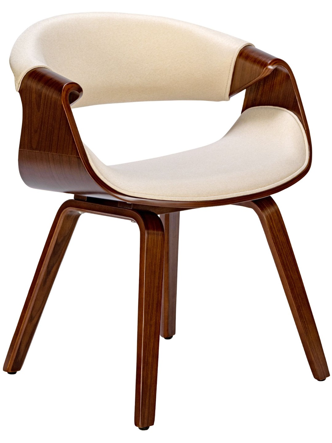 Cadeira para sala de jantar tecido Foley, nogueira/creme