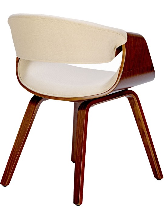 Cadeira para sala de jantar tecido Foley, nogueira/creme