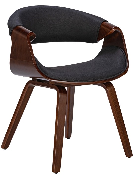 Cadeira para sala de jantar tecido Foley, nogueira/preto