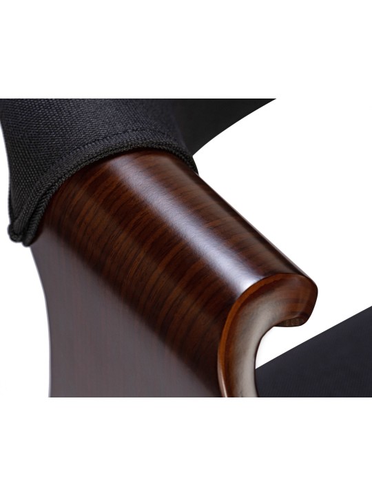 Cadeira para sala de jantar tecido Foley, nogueira/preto
