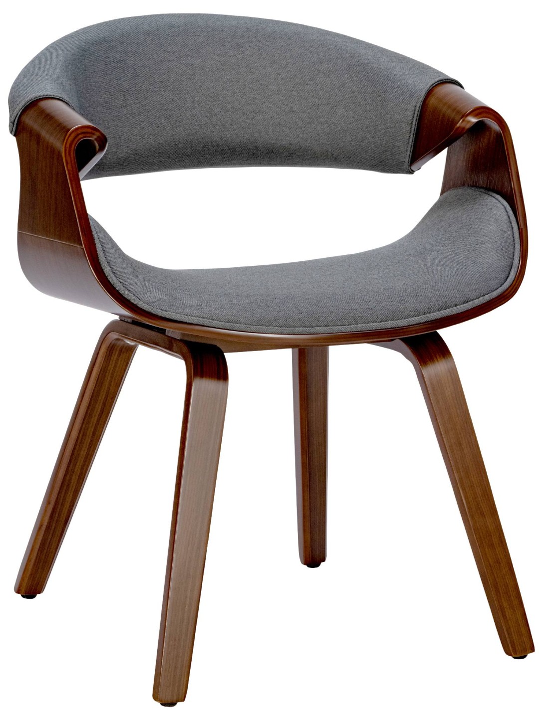 Cadeira para sala de jantar tecido Foley, nogueira/cinza