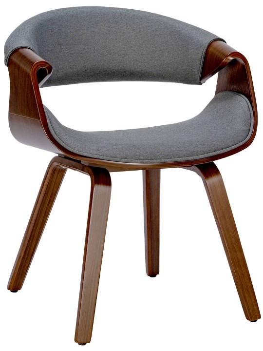 Cadeira para sala de jantar tecido Foley, nogueira/cinza