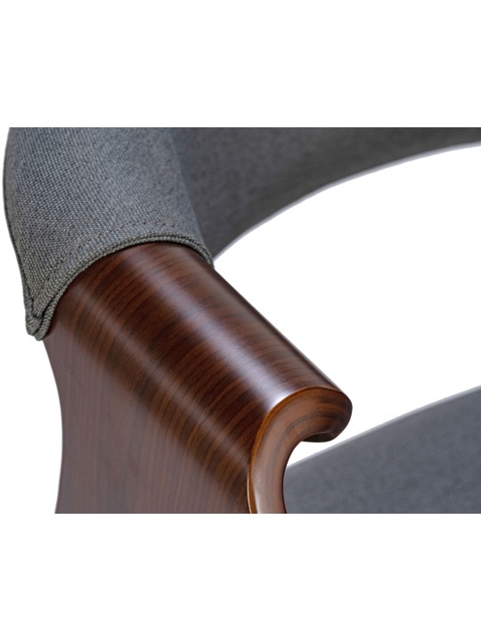 Cadeira para sala de jantar tecido Foley, nogueira/cinza