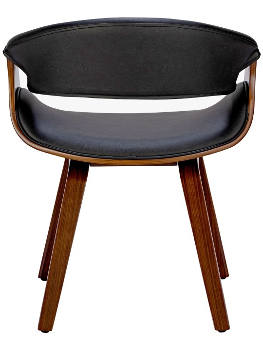 Cadeira de jantar Foley em couro sintético, nogueira/preto