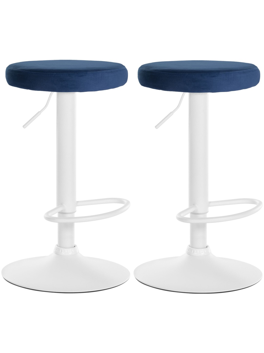 Conjunto de 2 bancos altos Ponte veludo, azul