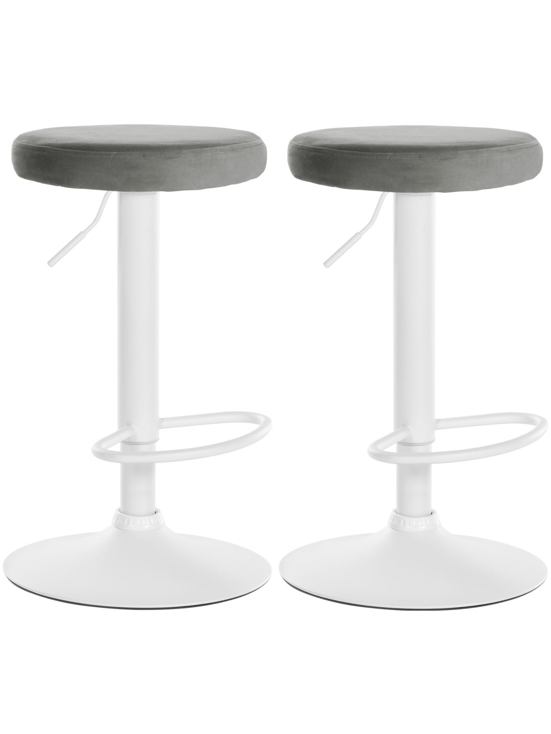 Conjunto de 2 bancos altos Ponte veludo, cinza