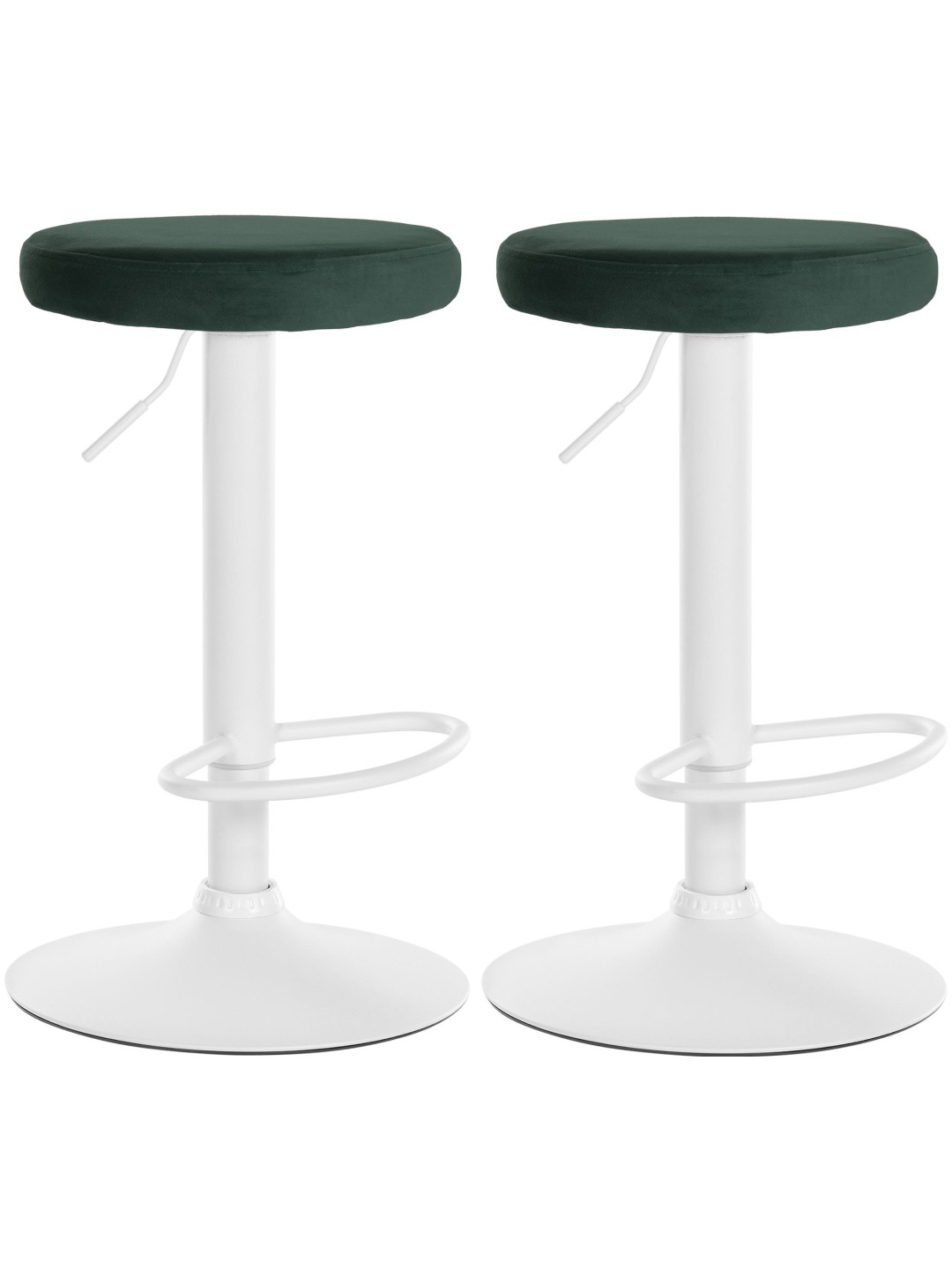 Conjunto de 2 bancos altos Ponte veludo, verde
