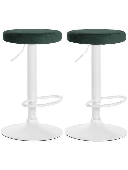 Conjunto de 2 bancos altos Ponte veludo, verde