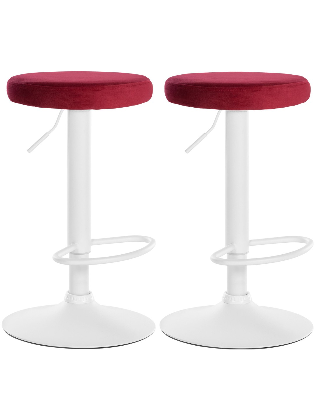 Conjunto de 2 bancos altos Ponte veludo, vermelho