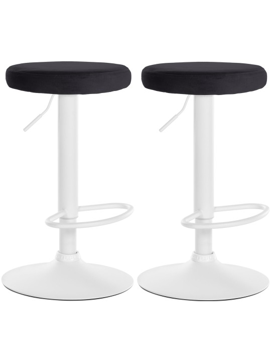 Conjunto de 2 bancos altos Ponte veludo, preto