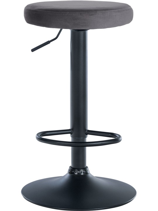 Conjunto de 2 bancos altos Ponte veludo, cinza escuro