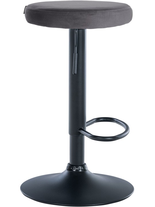 Conjunto de 2 bancos altos Ponte veludo, cinza escuro