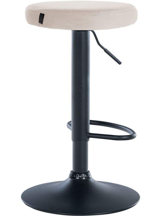 Conjunto de 2 bancos altos Ponte veludo, creme