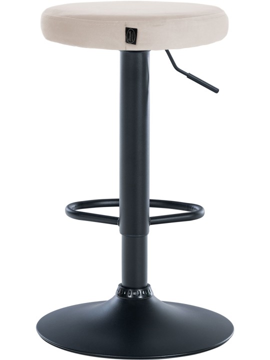 Conjunto de 2 bancos altos Ponte veludo, creme