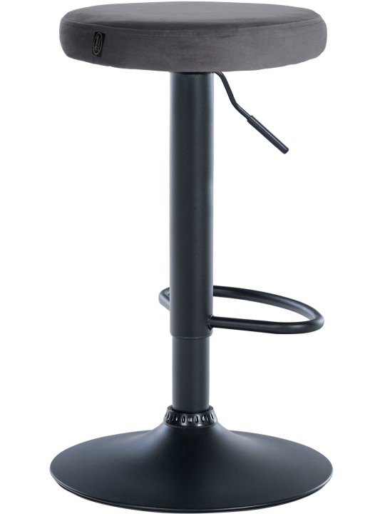 Conjunto de 2 bancos altos Ponte veludo, cinza escuro