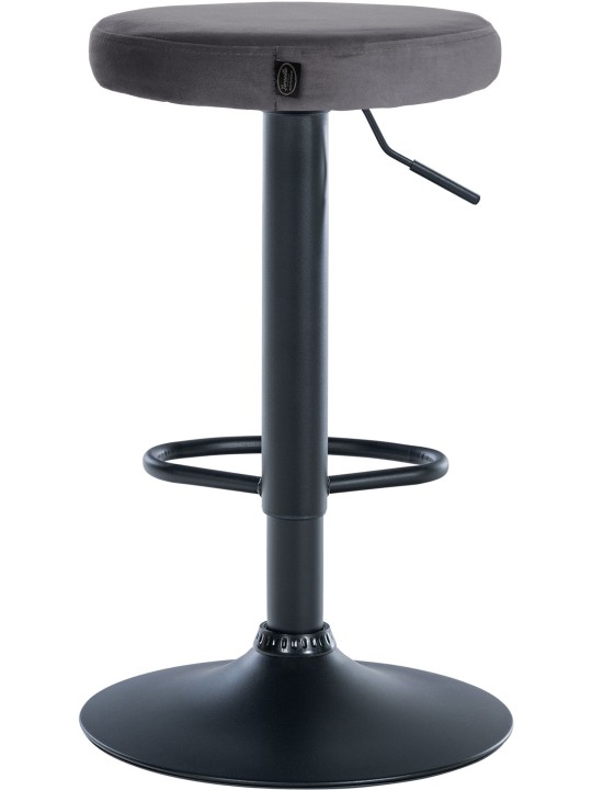 Conjunto de 2 bancos altos Ponte veludo, cinza escuro