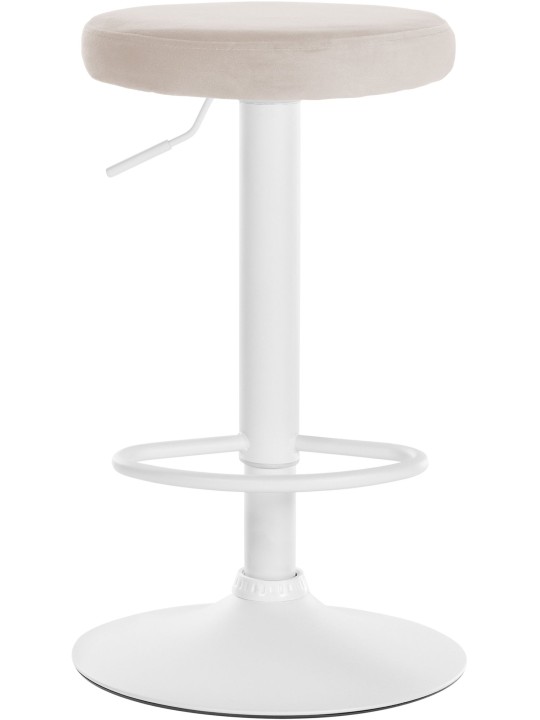 Conjunto de 2 bancos altos Ponte veludo, creme