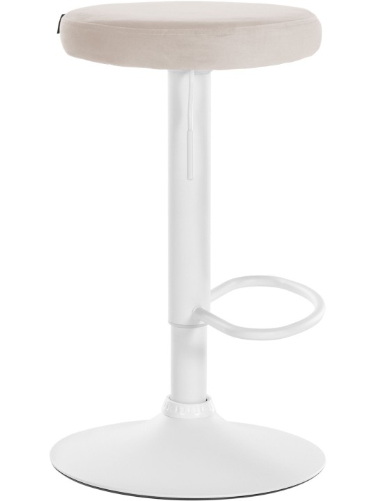 Conjunto de 2 bancos altos Ponte veludo, creme