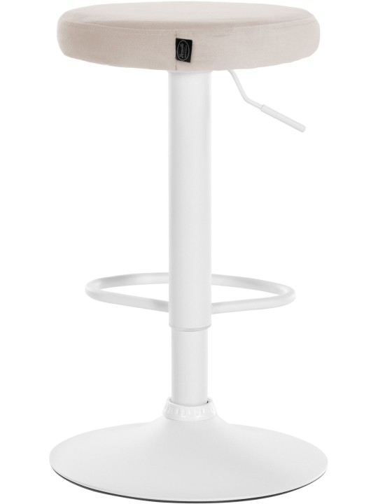 Conjunto de 2 bancos altos Ponte veludo, creme
