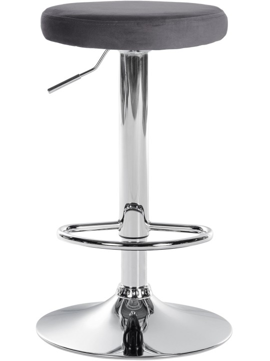 Conjunto de 2 bancos altos Ponte veludo cromado, cinza escuro