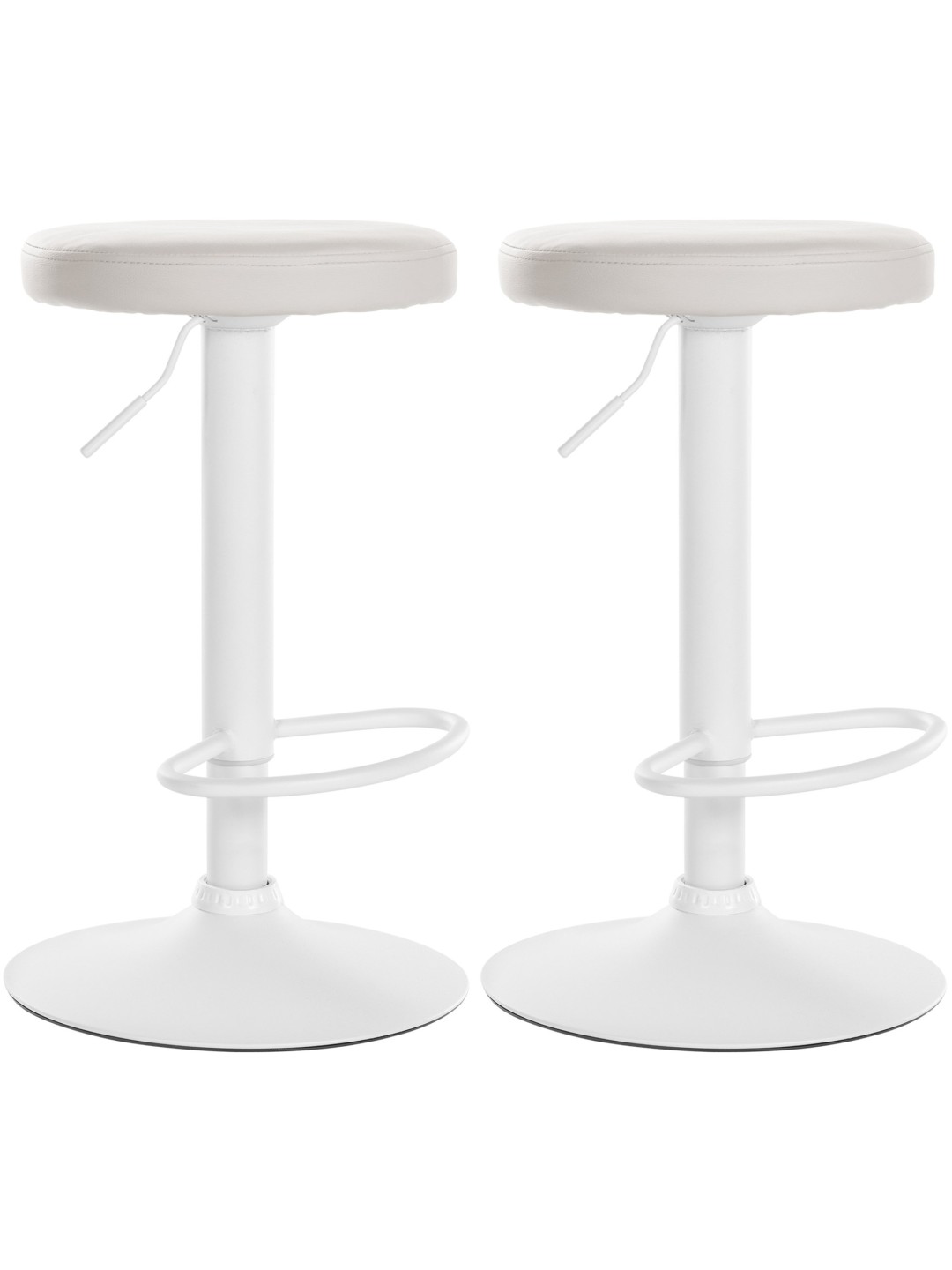 Conjunto de 2 bancos altos Ponte em pele sintética, branco