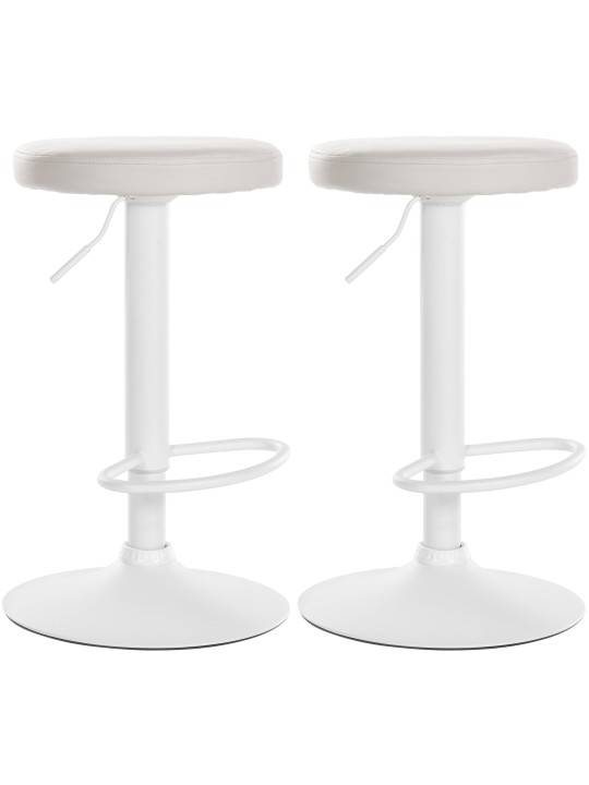 Conjunto de 2 bancos altos Ponte em pele sintética, branco