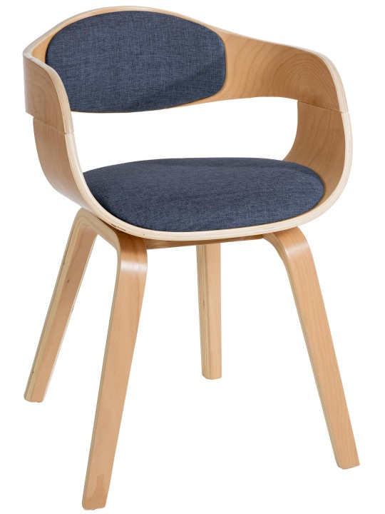 Cadeira para visitantes em tecido Kingston, natural/azul