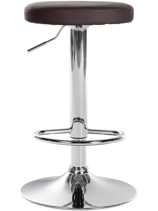 Conjunto de 2 bancos altos Ponte em pele sintética cromada, castanho