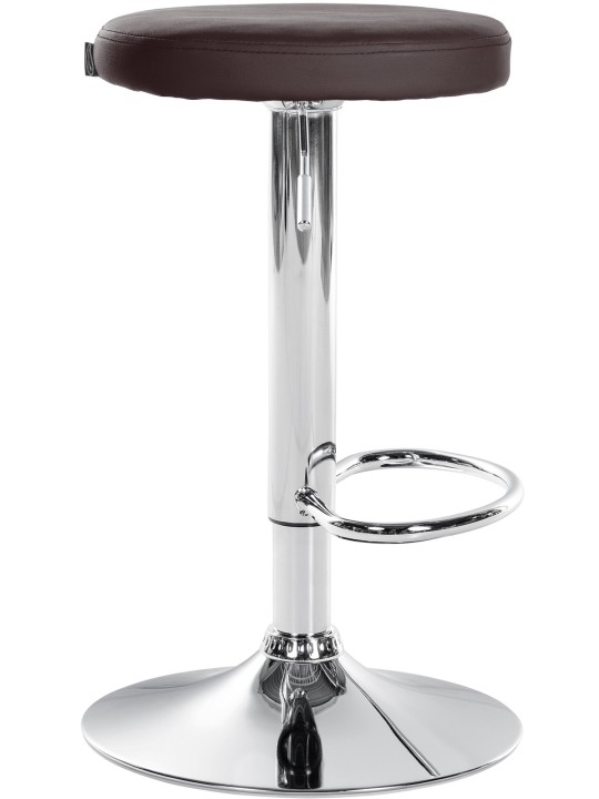 Conjunto de 2 bancos altos Ponte em pele sintética cromada, castanho