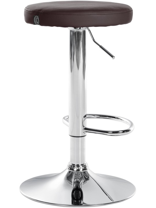 Conjunto de 2 bancos altos Ponte em pele sintética cromada, castanho