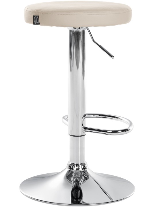 Conjunto de 2 bancos altos Ponte em pele sintética cromada, creme