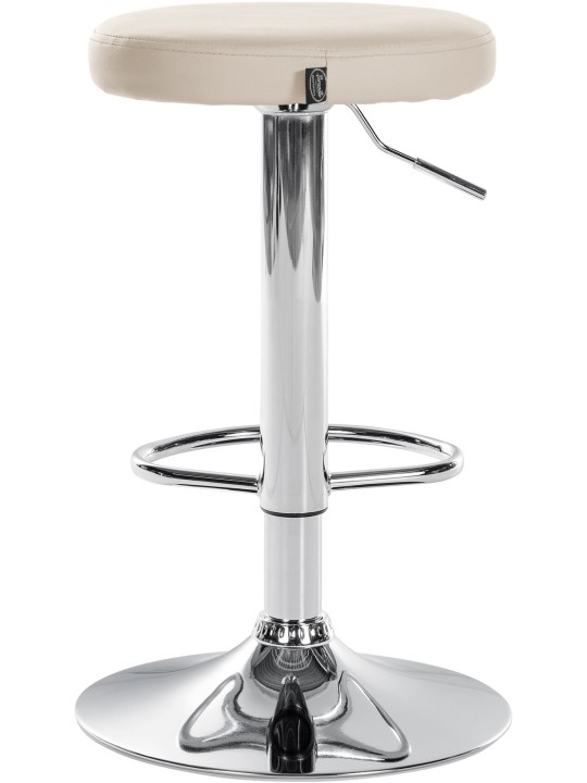 Conjunto de 2 bancos altos Ponte em pele sintética cromada, creme