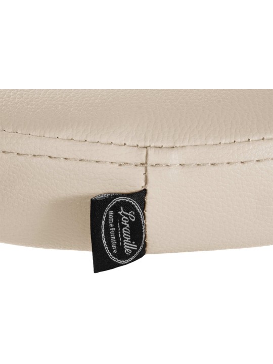 Conjunto de 2 bancos altos Ponte em pele sintética cromada, creme