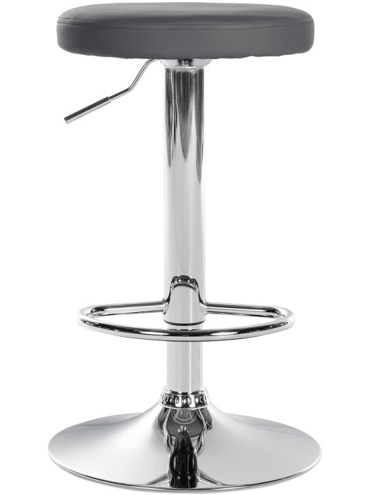 Conjunto de 2 bancos altos Ponte em pele sintética cromada, cinza