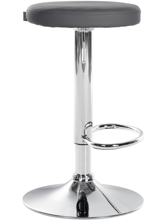 Conjunto de 2 bancos altos Ponte em pele sintética cromada, cinza