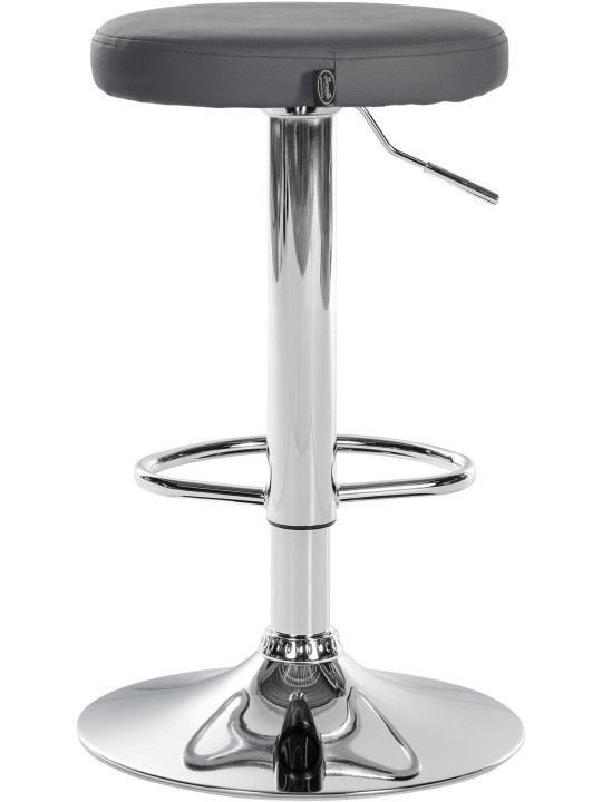 Conjunto de 2 bancos altos Ponte em pele sintética cromada, cinza