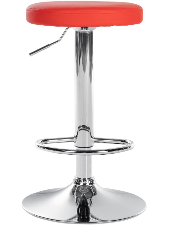 Conjunto de 2 bancos altos Ponte em pele sintética cromada, vermelho