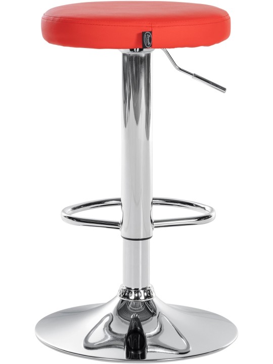 Conjunto de 2 bancos altos Ponte em pele sintética cromada, vermelho