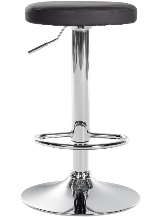 Conjunto de 2 bancos altos Ponte em pele sintética cromada, preto