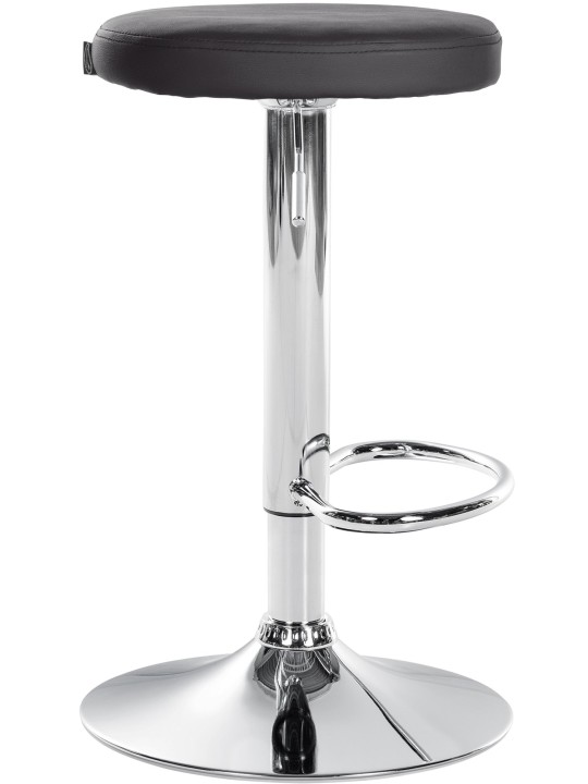 Conjunto de 2 bancos altos Ponte em pele sintética cromada, preto