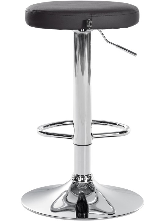 Conjunto de 2 bancos altos Ponte em pele sintética cromada, preto