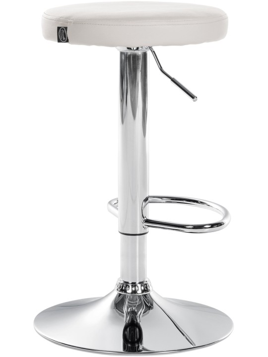 Conjunto de 2 bancos altos Ponte em pele sintética cromada, branco